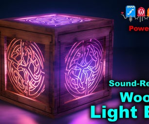 Wooden Night Light Box, Color Animated, Music Reactive, Multiple Effects