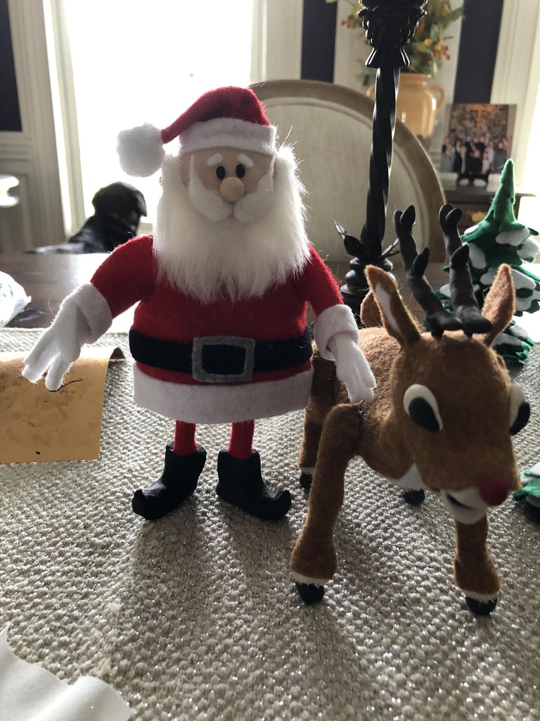 Creating Rudolph the Red Nosed Reindeer Figures for Christmas Card