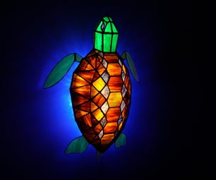 Stained Glass Sea Turtle Lamp