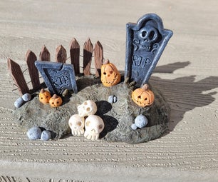 Small Clay Halloween Diorama Decoration